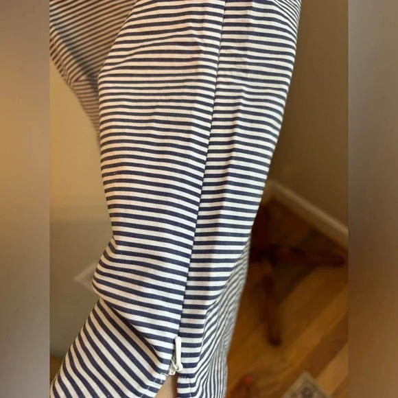 Talbots size 4 Striped Beaded Neck Cotton Blouse - Picture 4 of 6